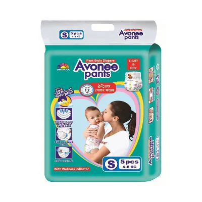 Avonee Baby Diaper Pants S (4-8kg) 5pcs